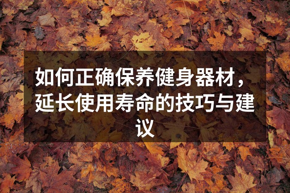 如何正确保养健身器材，延长使用寿命的技巧与建议